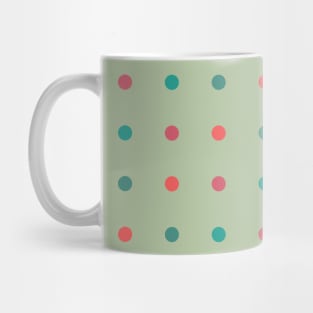 peach, pink and green dots Mug